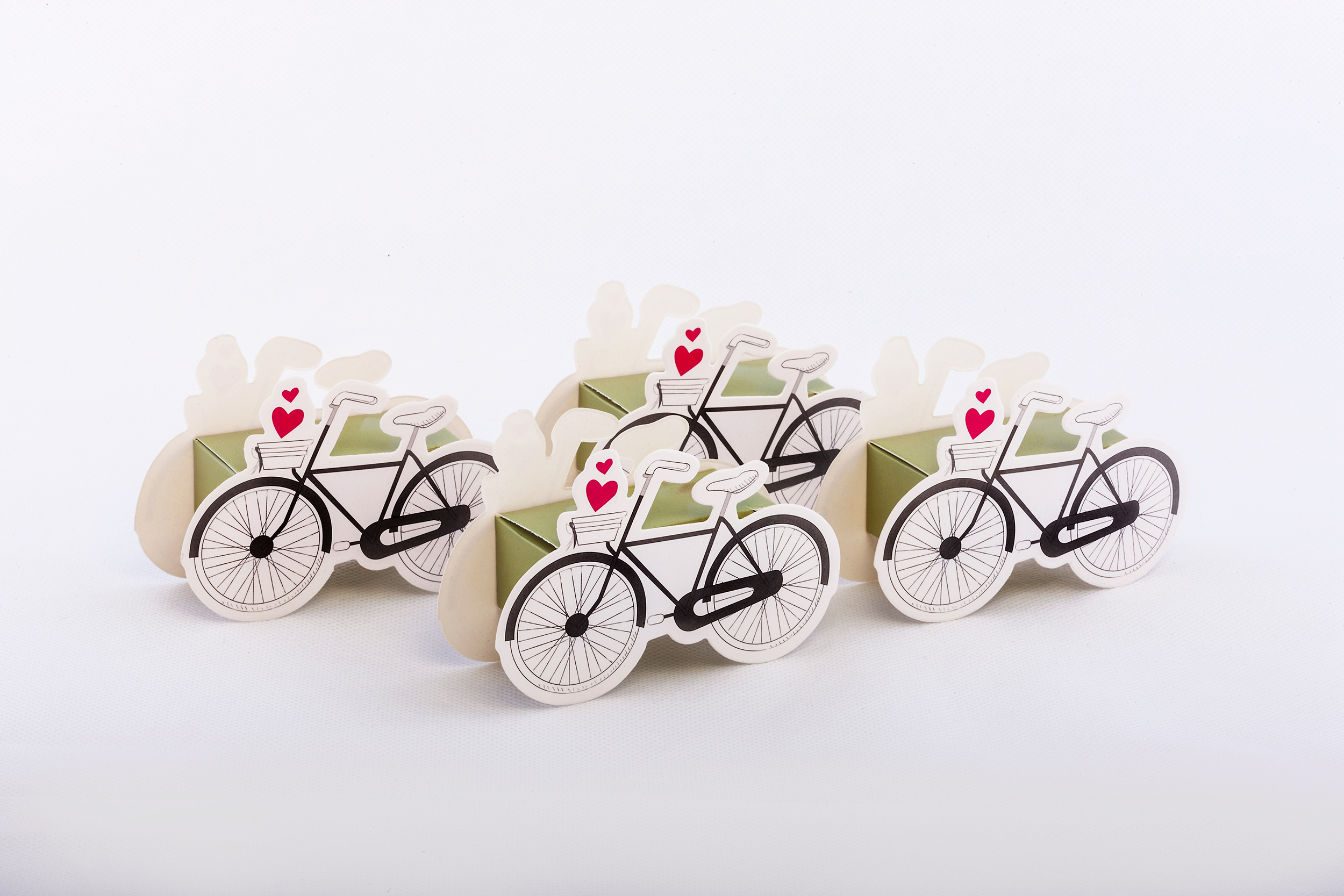 Χάρτινα Κουτάκια Ποδήλατα. Πρωτότυπα χάρτινα κουτάκια σε λευκό χρώμα