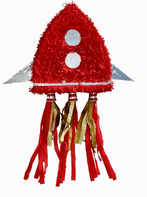 Πινιάτα Πύραυλος του Διαστήματος Κόκκινος, ιδανική για παιδικά πάρτυ με θέμα το διάστημα.