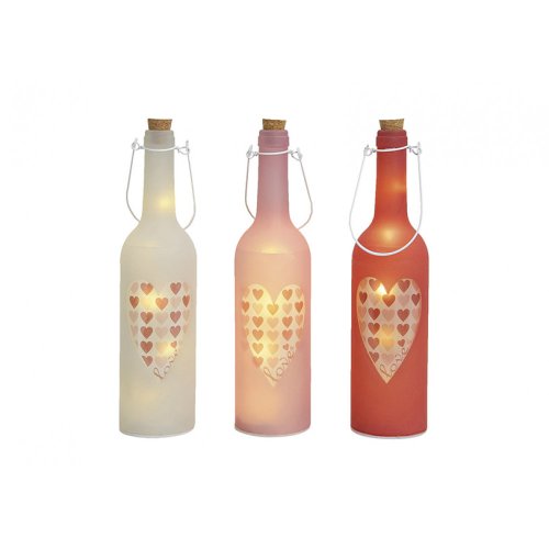 Love light Bottles.ιδανικό για την διακόσμηση του χώρου σας και για δώρο την ημέρα του Αγιου ΒαλεντίνουΓυάλινα φωτιζόμενα διακοσμητικά μπουκάλια (δεν περιέχονται οι μπαταρίες)