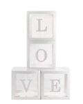 Χάρτινοι Κύβοι Love. ιδανικά για να διακοσμήσετε τη βάπτιση, το Baby Shower ή το Candy Bar του γάμου σας